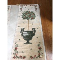 Tapestries, Ltd. Tall Floral Tree in Cherub Urn W/ Elaborate Painted Finials   372225589810